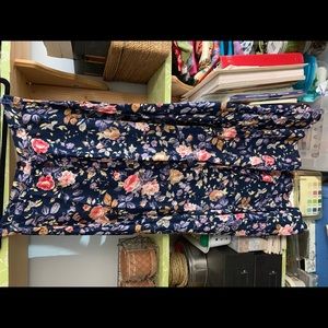 Tangibles Vintage Navy Floral Print Long Skirt